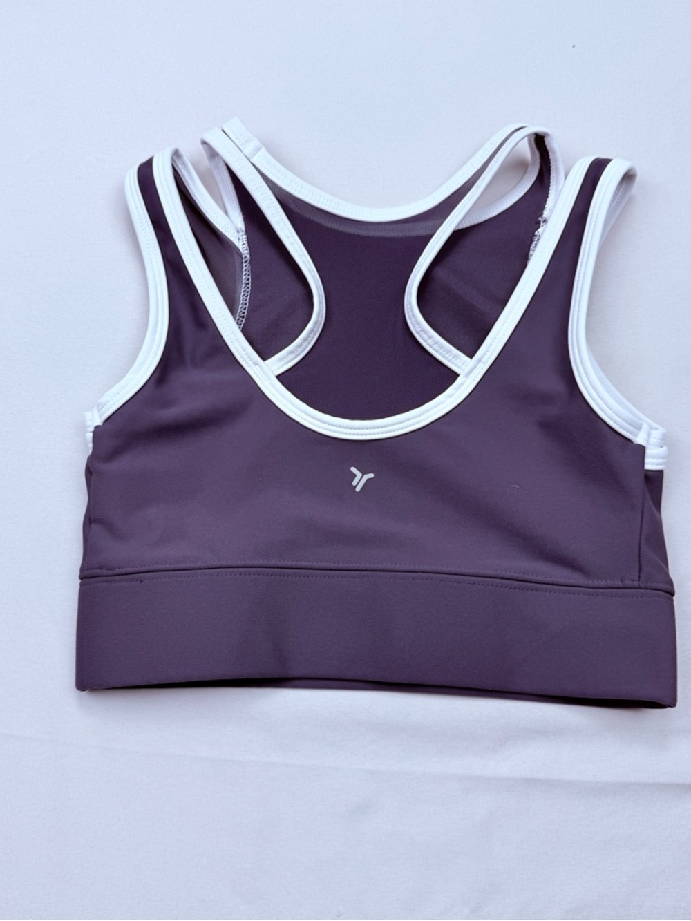 Old Navy Purple Tank-Style Sports Bra with White Trim - Picture 3 of 8
